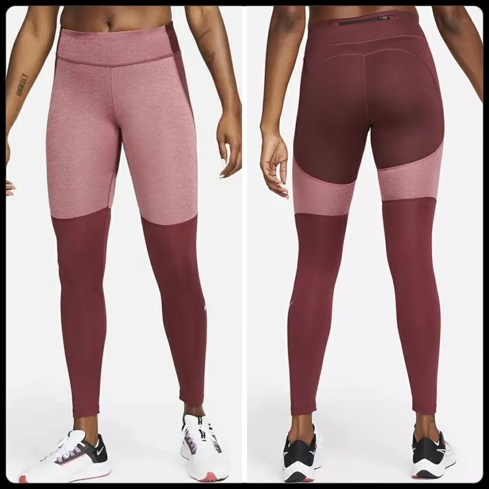 NWT Nike One Running Tights Mid-Rise Training Berry